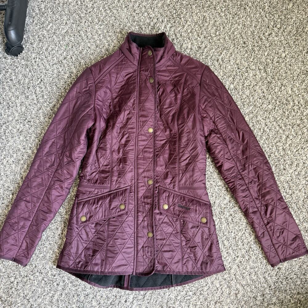 Barbour Cavalry Polarquilt Full Zip Jacket Wine Burgundy Women’s Size US 4